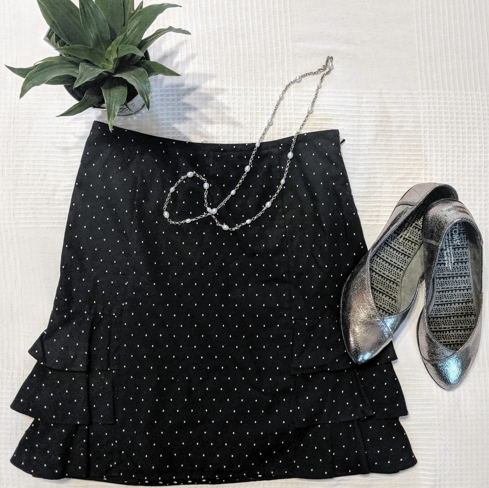 Ann Taylor Loft Polka Dot Skirt w/ Ruffles…